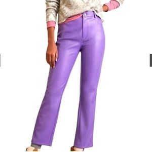 Purple Anthropologie Leather Pants